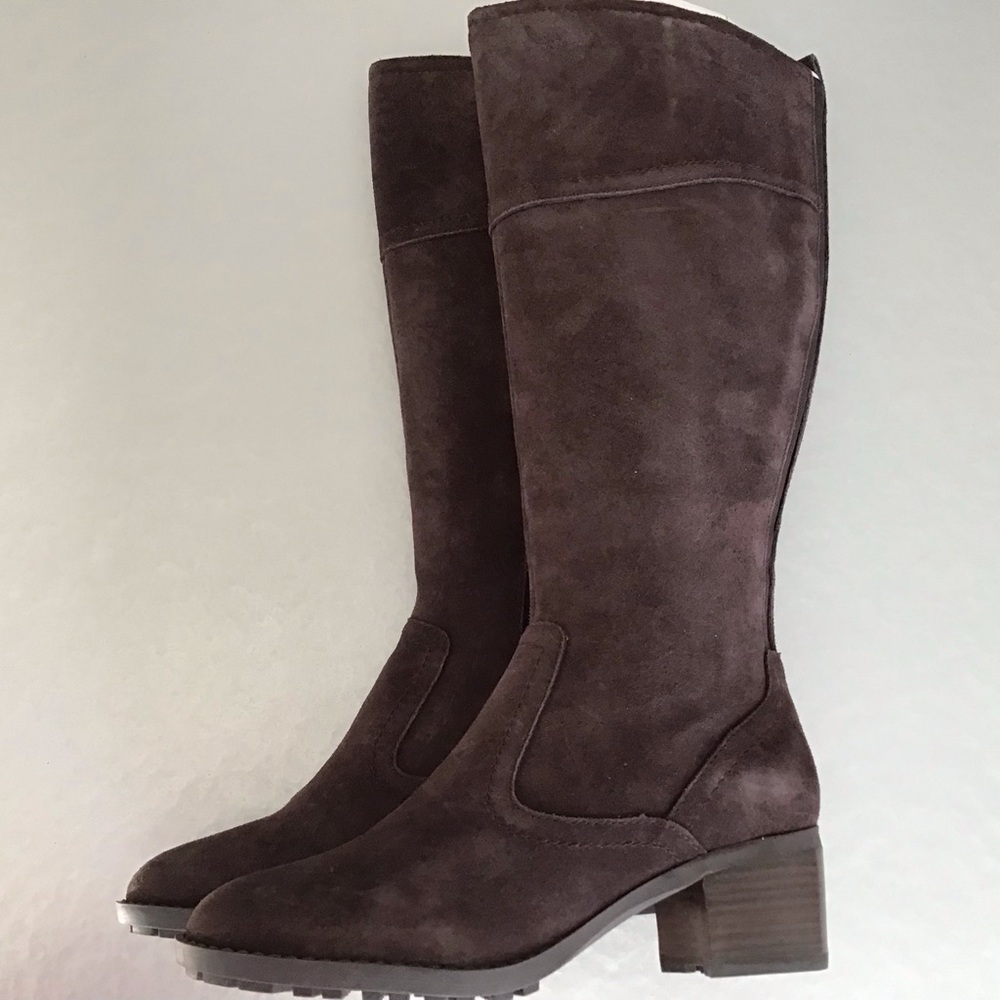 Easy Spirit Dark Brown Suede Heeled Boots 8W